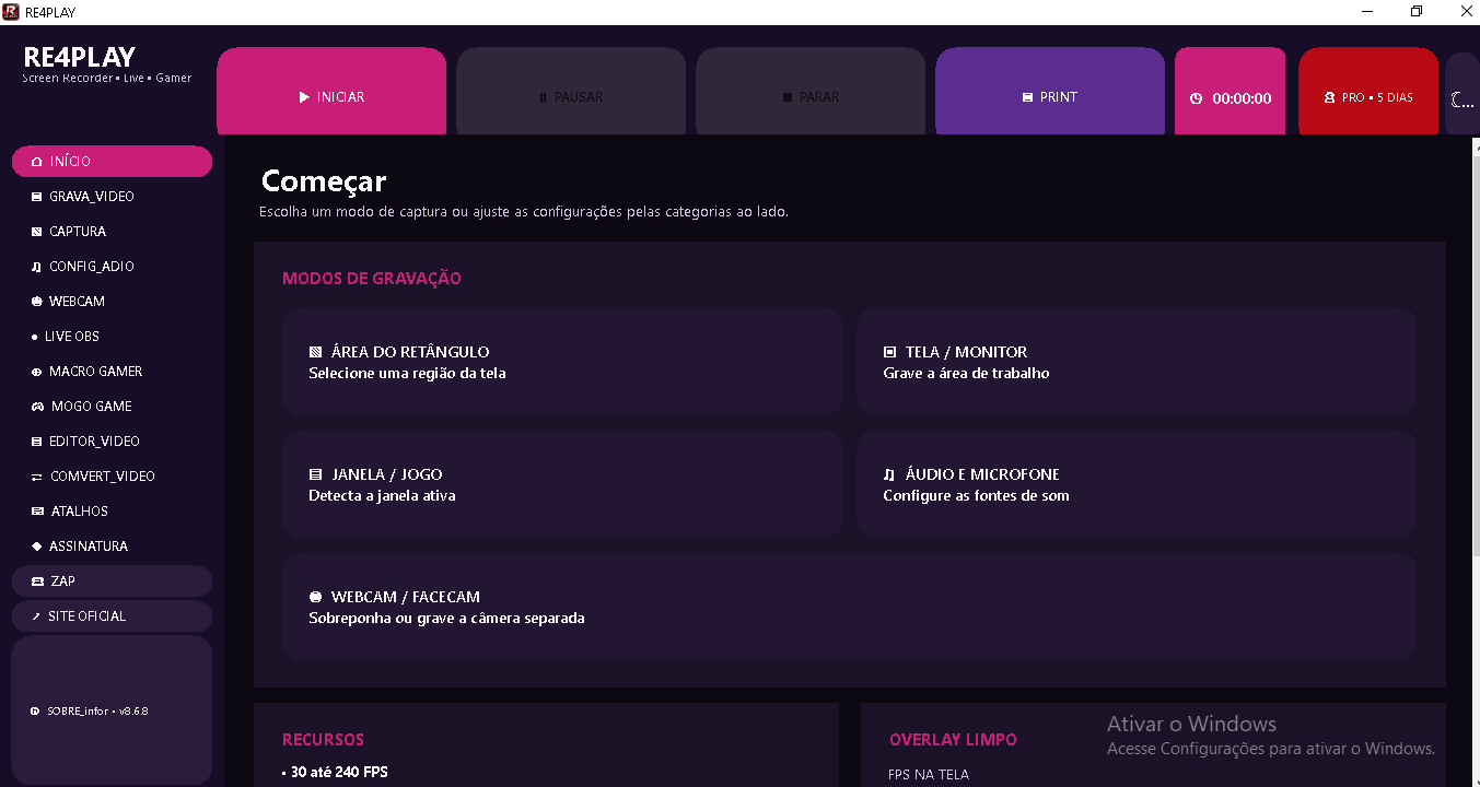 RE4PLAY no tema roxo